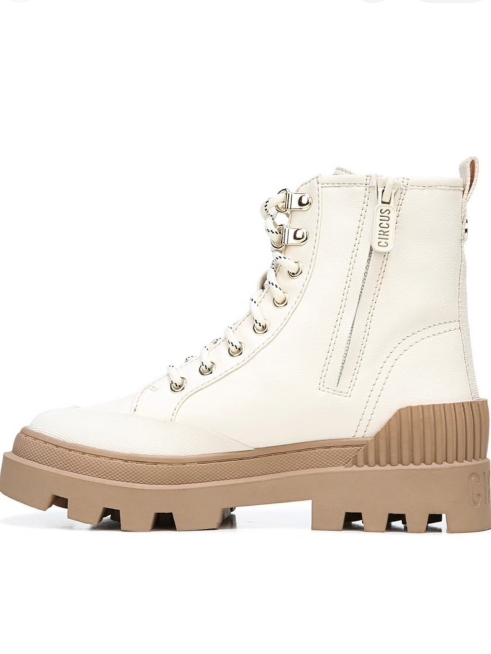 Circus Indy waterproof cold weather lug sole boots ivory size 5 - Picture 2 of 8